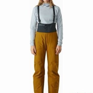 Arc'teryx Black and Mustard High-Waist Bib Pants